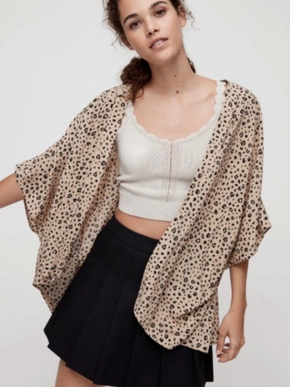 Sunday Best Cosima Leopard Print Kimono | Tan / Black | S/M